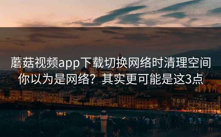 蘑菇视频app下载切换网络时清理空间你以为是网络？其实更可能是这3点